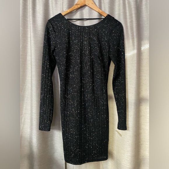 Black sparkle open back dress - Picture 2 of 6